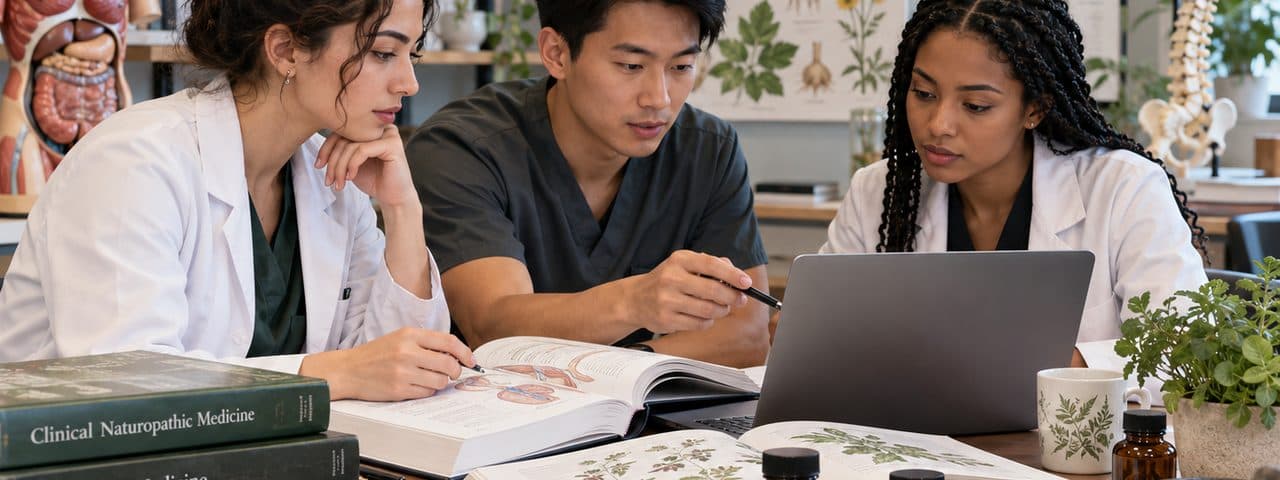 Naturopathic students studying together